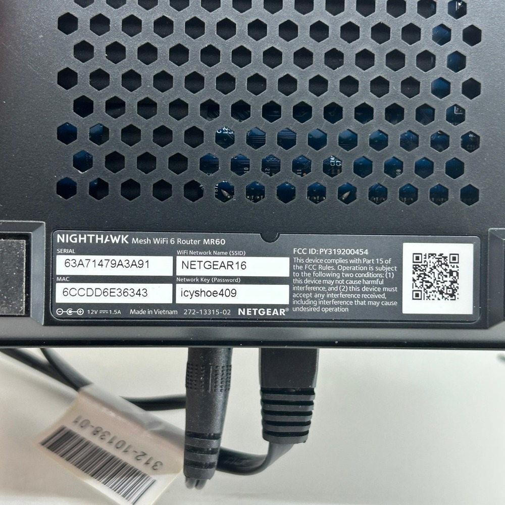 NETGEAR Nighthawk MR60 Mesh WiFi 6 Router Black Tested Working - Picture 4 of 6